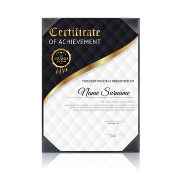 A5 Diplomamap voor 1 certificaat - Zwart