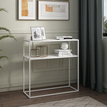 Consoletafel Kuhmo 80x80x30 cm wit [en.casa], Huis en Inrichting, Tafels | Sidetables, Verzenden, Nieuw