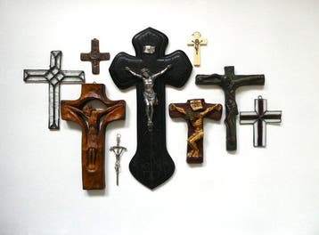 Kruis (9) - Glas-in-lood - Diverse jaren - Crucifix, Antiek en Kunst
