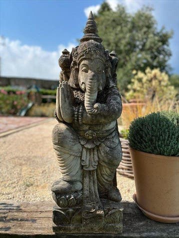 Beeld, Grande statua di Ganesh in Pietra antica – Bali –