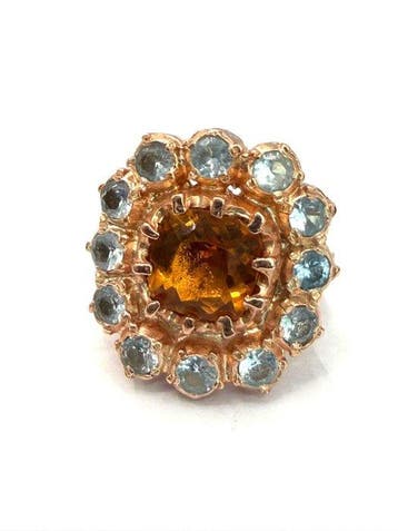 Zonder minimumprijs - Ring - 9 kt. Roségoud, Zilver Spinel -, Nieuw