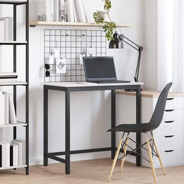 vidaXL Tafel Wit 80 x 50 x 77 cm Engineered hout en staal, Verzenden, Nieuw