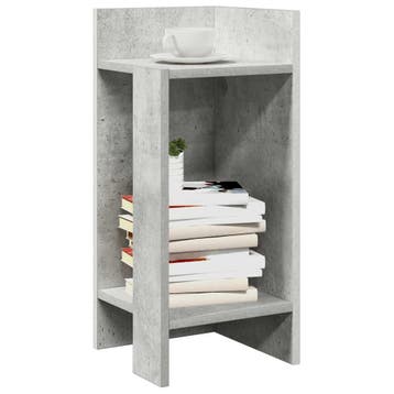 vidaXL Bijzettafeltje met plank 25,5x27x60 cm betongrijs, Verzenden, Nieuw, 45 tot 60 cm