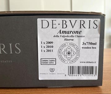2009 2010, 2011 Tommasi, DE·BVRIS - Amarone della, Nieuw