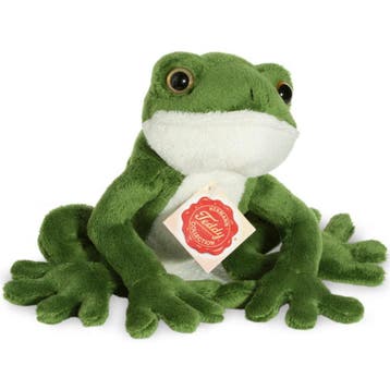 Hermann Teddy kikker knuffel - pluche - groen - 15 cm, Verzenden, Nieuw