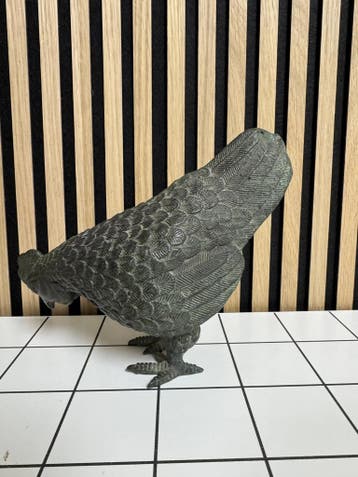 Bronzen Kippen Beeld Patina 17.5cm - Gebruikt Outlet Default, Ophalen of Verzenden, Nieuw