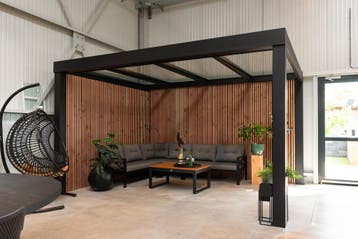 ACTIE - Aluminium flatroof overkapping + dakglas 4,30x3,30m, Ophalen of Verzenden, Nieuw, Carport