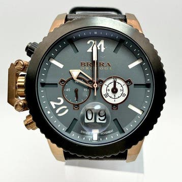 BRERA OROLOGI - Oversized Chronograph – Rose Gold Tone – 48, Nieuw