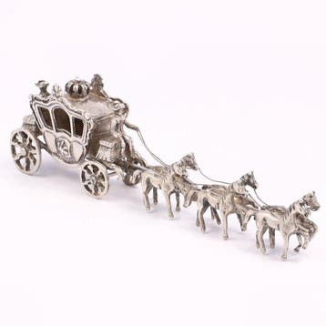 C. A. Stout de Gouden Koets - Miniatuur figuur - .835, Antiek en Kunst