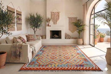 Kleurrijke kilim - ongebruikt - Vloerkleed - 300 cm - 200 cm, Nieuw