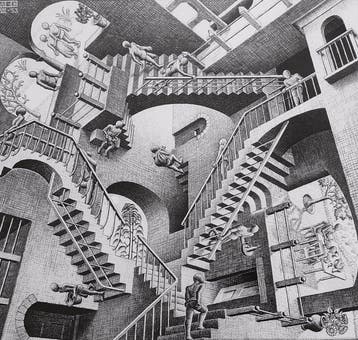 M.C. Escher (1898-1972), after - Relativity, 1953