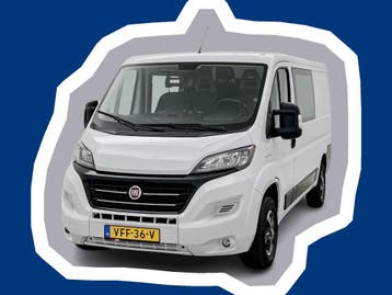 Fiat Ducato 30 2.3 MultiJet L2H1 DC Navigatie Dubbele cabine, Stof, Gebruikt, Euro 6, Wit