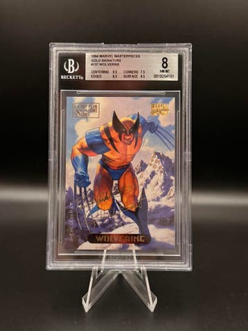 Beckett Bgs 8 Fleer 1994 Marvel Masterpieces Wolverine Signa, Verzenden, Zo goed als nieuw, Losse kaart
