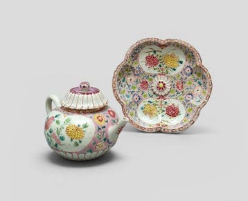 Theepot - Prachtige Chinese Famille Rose theepot met, Antiek en Kunst