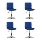 vidaXL Eetkamerstoelen draaibaar 4 st stof blauw, Huis en Inrichting, Stoelen, Verzenden, Nieuw, Blauw