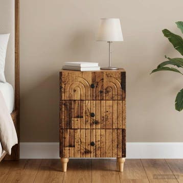 vidaXL Nachtkastje Oud hout 43x 41 x 66,5 cm Bewerkt hout, Minder dan 45 cm, Verzenden, Nieuw, 55 tot 70 cm