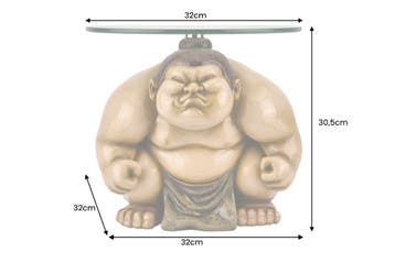 Bijzettafel SUMO 30 cm rond glas beige - 48014, Ophalen of Verzenden, Nieuw