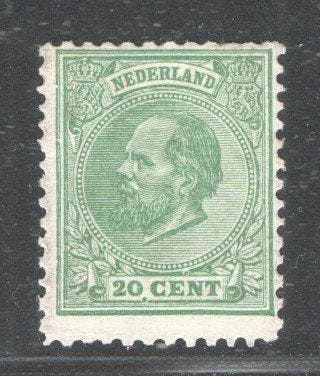 Nederland 1872 - Koning Willem III - 20 cent groen met, Gestempeld