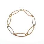 Tricolor gouden grove anker schakelarmband, Ophalen of Verzenden, Gebruikt, Overige kleuren, Goud