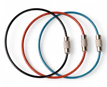 Zwarte 150 mm armband Staaldraad sleutelring, Doe-het-zelf en Verbouw, Verzenden, Nieuw