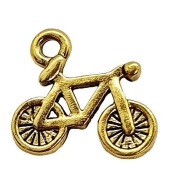 6 x bedel van een fiets 16 mm x 14,5 mm goudkleur (Bedels), Ophalen of Verzenden, Nieuw, Kraal