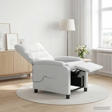 vidaXL Massage Recliner Wit Stof, Verzenden, Nieuw