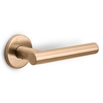Deurklink BASICS LBVII-19 op ronde rozet PVD licht brons, Verzenden, Nieuw