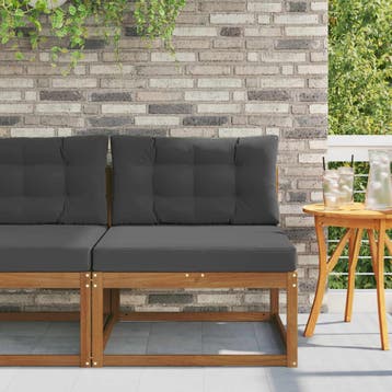 vidaXL Buiten Midden Sofa Naturel, Verzenden, Nieuw