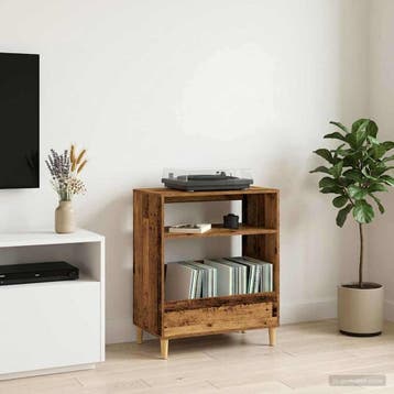 vidaXL Platenspeler Steun Eikenhout 71 x 39,5 x 83 cm, Verzenden, Nieuw