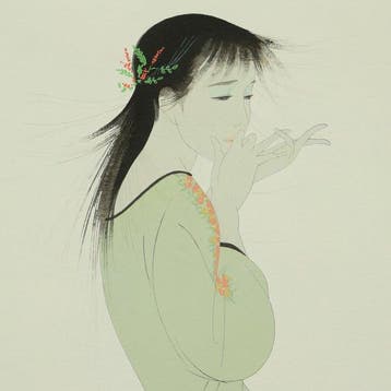 Original Woodblock Print - Kaze no Omoi  (Thoughts of