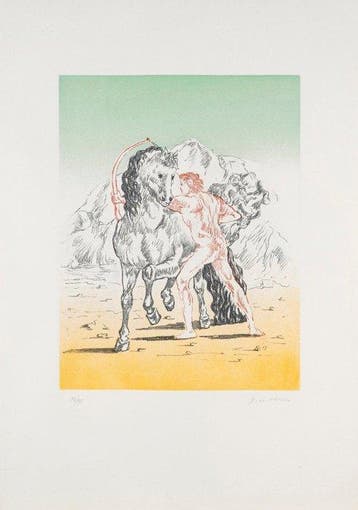 Giorgio De Chirico (1888-1978) - Arciere con cavallo, Antiek en Kunst