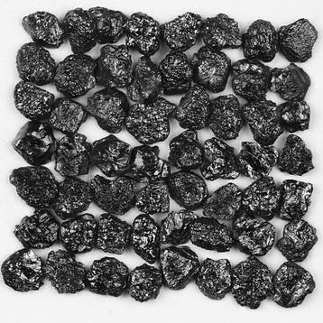 Diamant 20 ct losse zwarte ruwe partij- 4 g