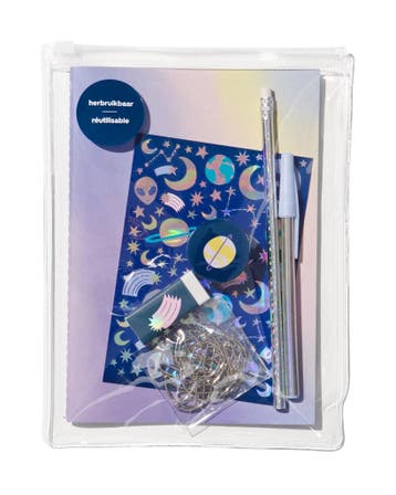 HEMA Schrijfwaren accessoires in etui 22.4x16.5, Verzenden, Nieuw