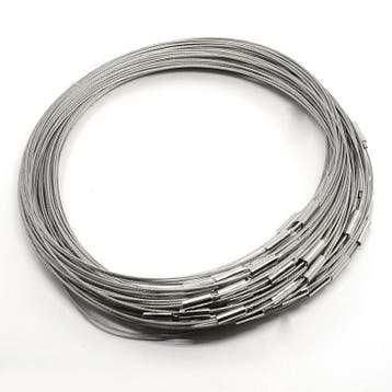 2 x Spang van RVS gecoat staaldraad 46 cm – zilverkleur m., Ophalen of Verzenden, Nieuw, Draad