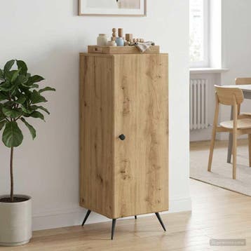 vidaXL Dressoir Artisanaal eiken 33 x 34,5 x 90 cm Bewerkt, Huis en Inrichting, Kasten | Dressoirs, Verzenden, Nieuw, Overige houtsoorten