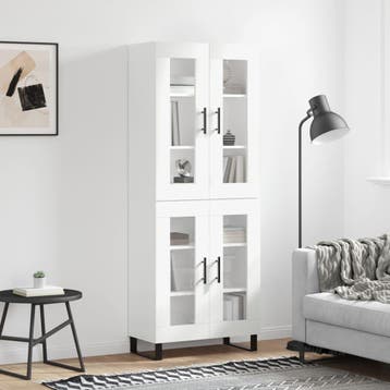 vidaXL buffetkast 69,5x34x180 cm bewerkt hout wit, Minder dan 50 cm, Verzenden, Nieuw, Minder dan 100 cm