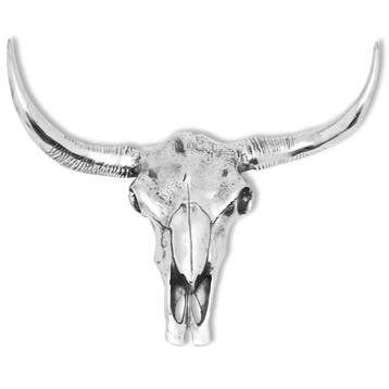vidaXL Schedel muurdecoratie aluminium zilver, Verzenden, Nieuw