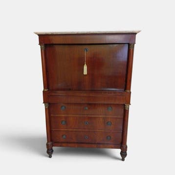 Secrétaire - Mahonie, Walnoot - Secretaire met uitslaande