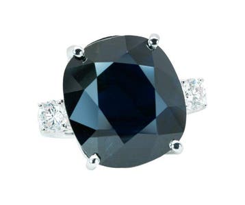 Zonder minimumprijs - Ring - 14 karaat Witgoud, Deep Blue, Sieraden, Tassen en Uiterlijk, Ringen, Nieuw