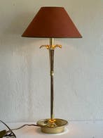 Tafellamp - Hollywood Regency Stijl - Messing, Textiel enz -