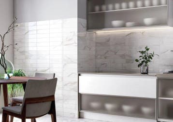 Wandtegel Cifre Diamond Gold Marmerlook Wit Goud Mat 7,5x30, Nieuw, 20 tot 40 cm, 10 m² of meer, Wandtegels