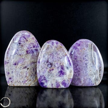 Natuurlijke Chevron Amethist vrijvorm-set – intense paarse