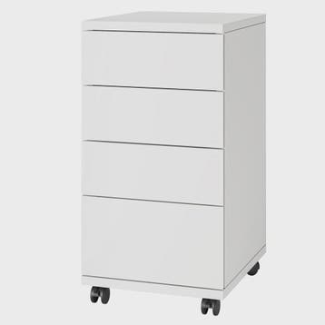 Mobiel Archiefkastje met 4 Lades - Wit - Onder Bureau, Verzenden, Nieuw