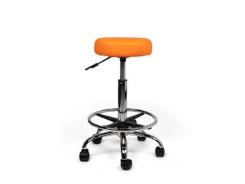 Tabouret Oranje - Standaard Zithoogte met Voetsteun, In hoogte verstelbaar, Nieuw, Kunststof