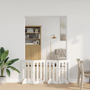 vidaXL Opvouwbaar huisdierhek 4 st Hoogglans Wit 201 x 38 x, Dieren en Toebehoren, Verzenden, Nieuw