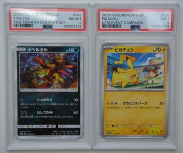 Pokémon - 2 Graded card - Yveltal, Pikachu 343/SM-P 120/SV-P, Nieuw