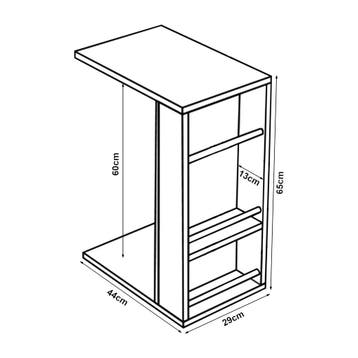 [en.casa] Bijzettafel Siikainen laptoptafel met horizontale, Verzenden, Nieuw