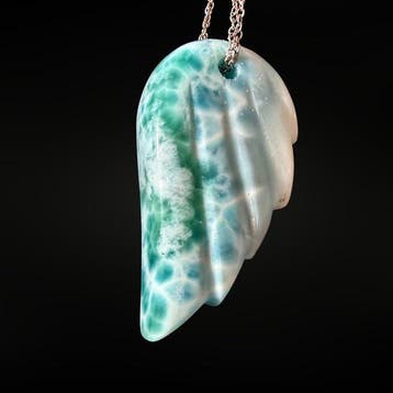 Prachtige hanger van larimar – engelvleugel Hanger - Hoogte: