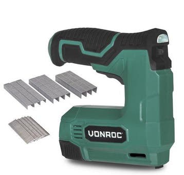 2dekans | VONROC Accu tacker 4V – Complete set incl. 900, Ophalen of Verzenden, Zo goed als nieuw