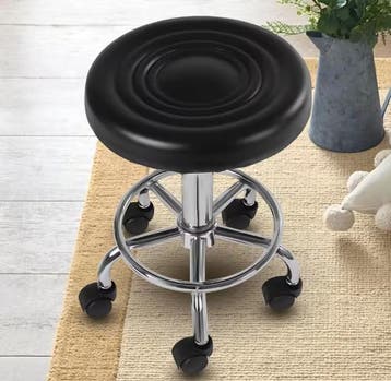 Bureaukruk Zwart 33cm | Verstelbaar met wielen en voetsteun, Verzenden, Nieuw